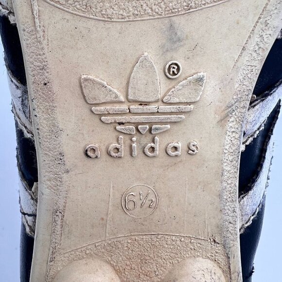 Vintage Adidas Brasil  Men’s Sz 6.5 Black Football Shoe Made in France - Picture 11 of 16